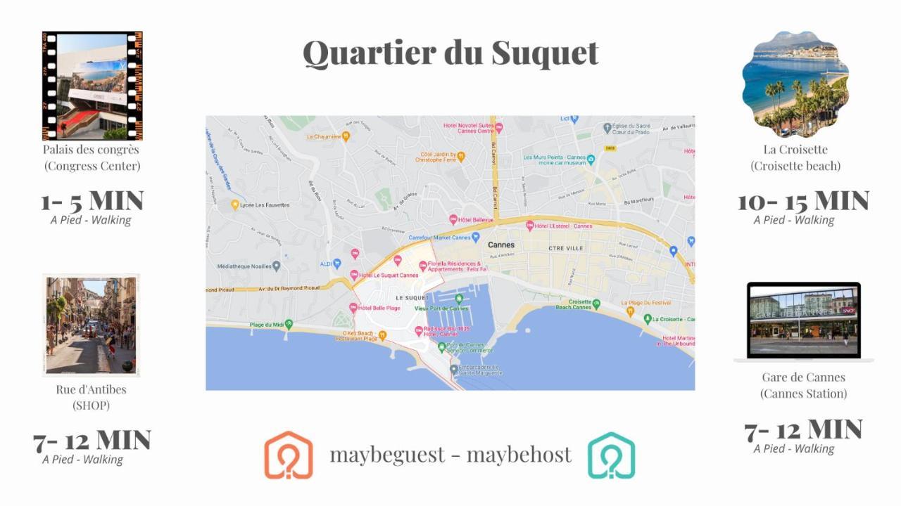 C004-Cosy Studio Proche La Croisette Et Le Suquet 戛纳 外观 照片